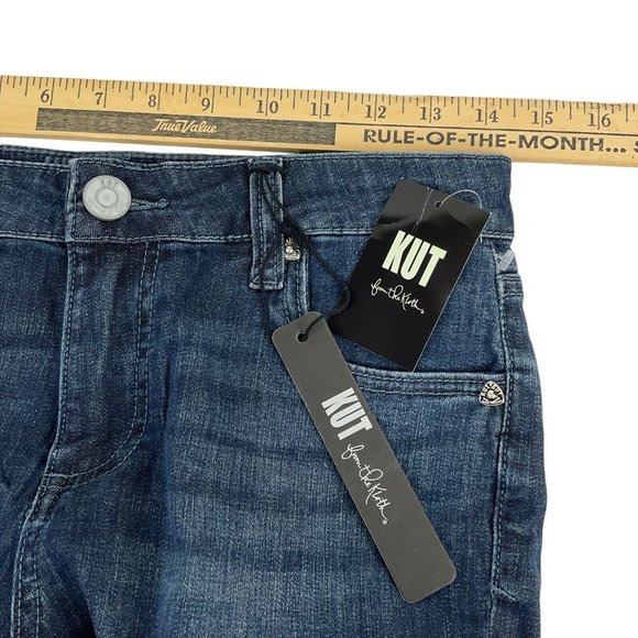 Kut from the Kloth Jeans Womens Sz 2 Blue Bardot Crop Skinny Boyfriend Denim NWT - Picture 7 of 10